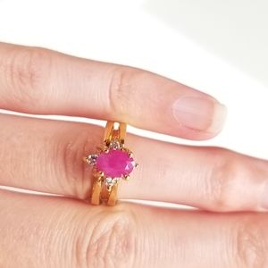 Gold tone flip ring, size 4.5